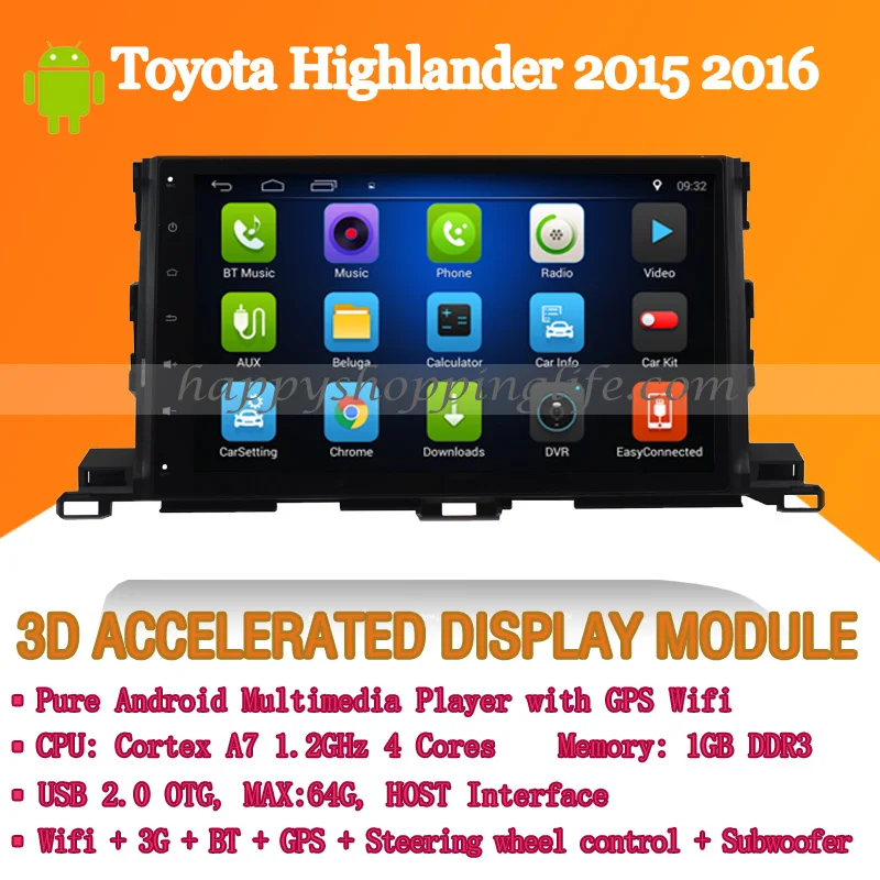 Android Авто Радио DVD gps для Toyota Highlander 2016 Авторадио Стерео Плеер Wi Fi 3g Bluetooth (нет dvd