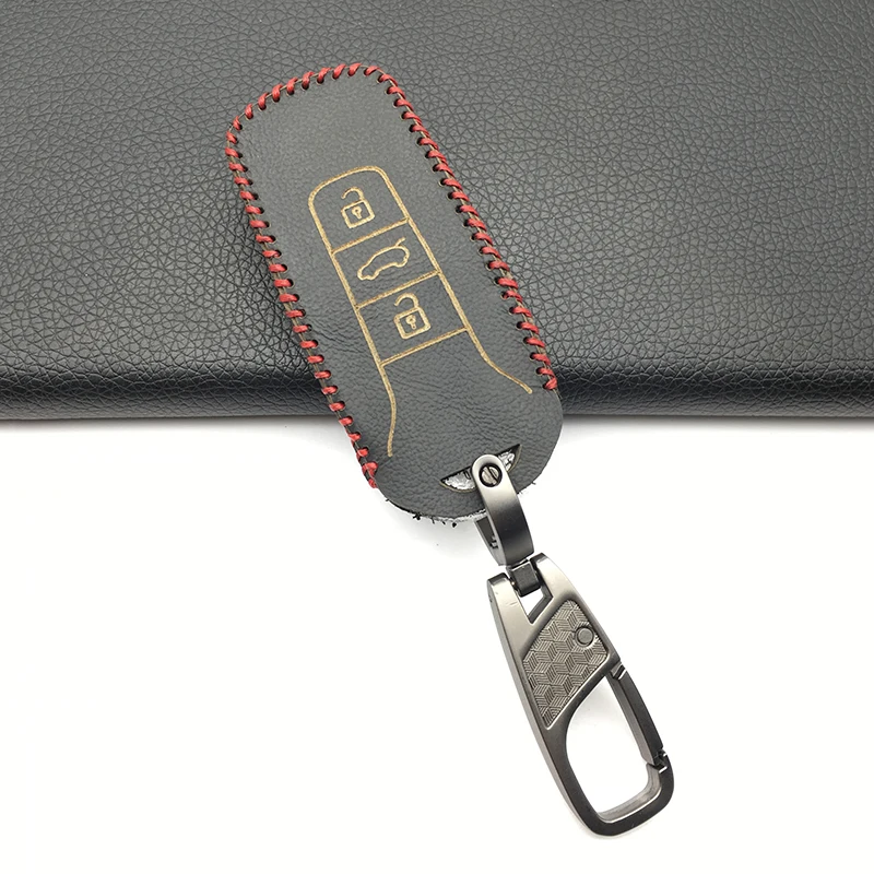 Кожаный чехол для ключей с 3 кнопками дистанционного управления Volkswagen Toua reg 2018 2019