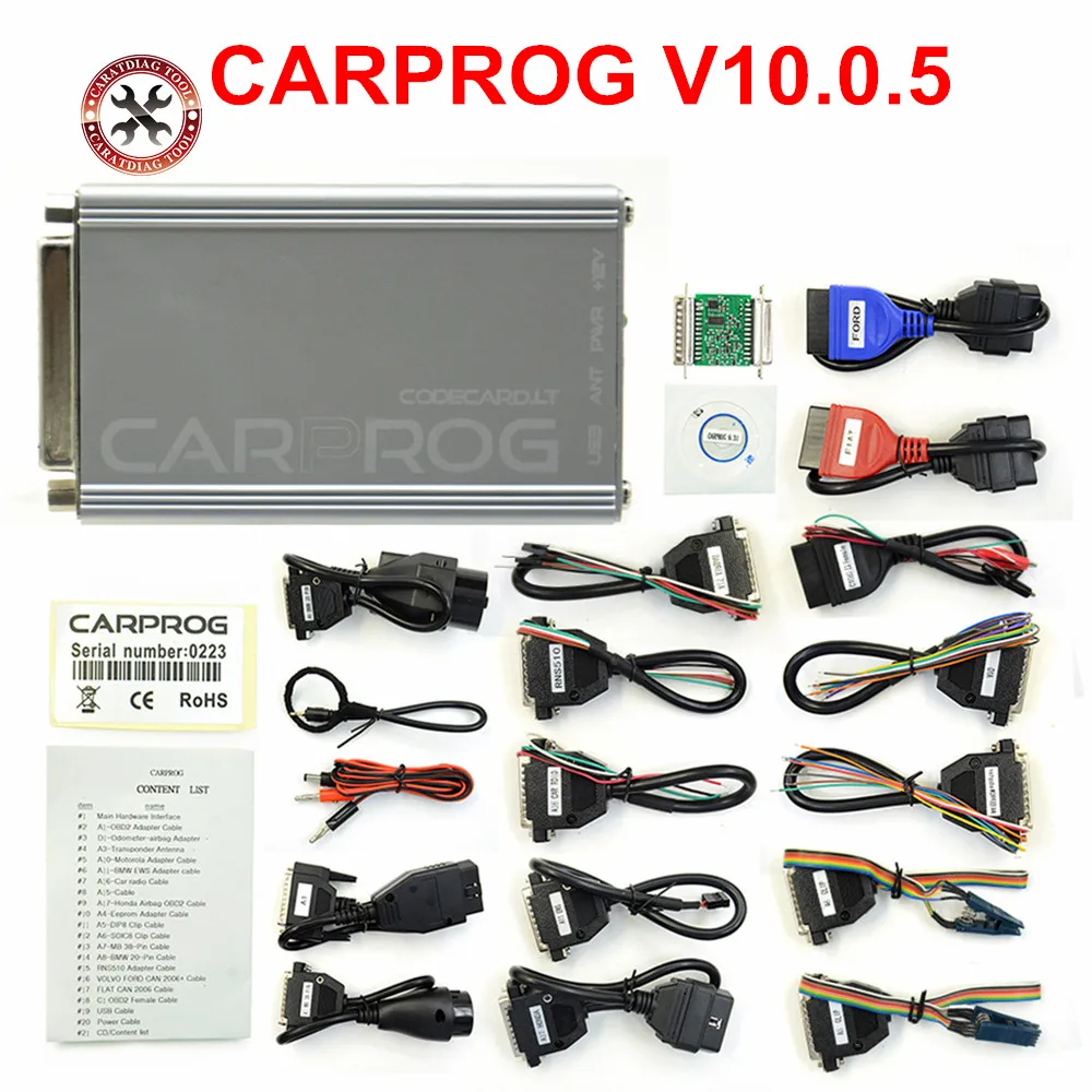 Новейший полный комплект CARPROG V10.0.5 программатор Авто Ремонт подушка безопасности
