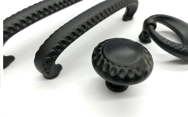 Новый европейский античный черный шкаф из цинкового сплава с ручкой для ящика