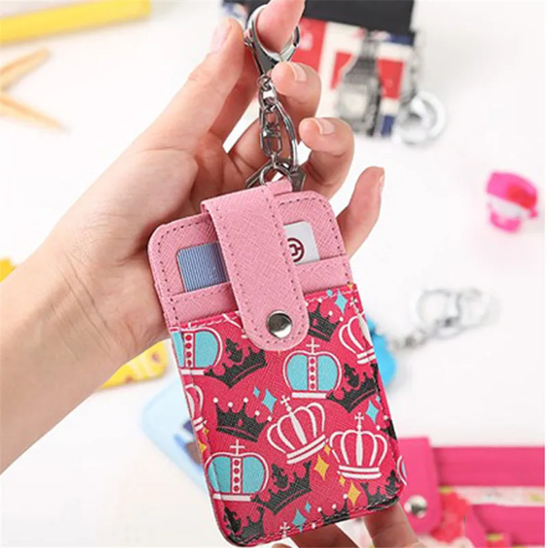 Для женщин Бизнес Card Кожаный Кошелек Симпатичный автобус карты и ID Держатели