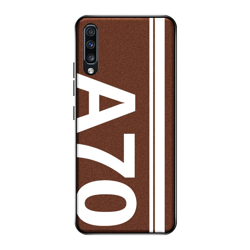 A70 - Brown Для samsung A50 чехол из сверкающей кожи Силиконовый мягкий край защитный чехол-накладка для samsung Galaxy A30 A50 A70 чехол противоударное покрытие - Цвет: A70 - Brown