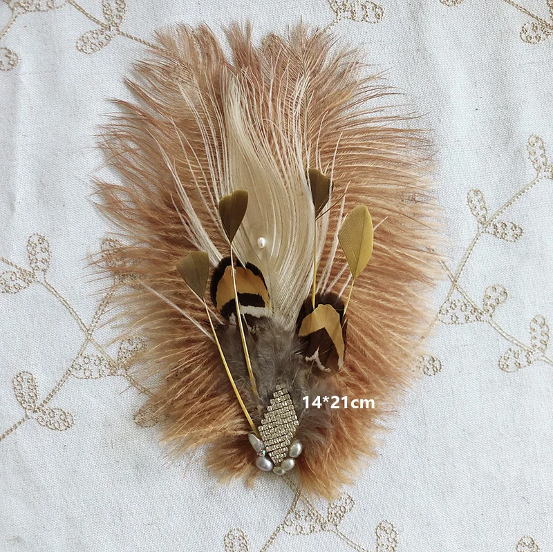 Фото Ostrich feather stage performance exaggerated ornament hairpin chest flower head Brooch special purpose orphan Дом и сад Ostrich feather stage performance exaggerated ornament hairpin chest flower head Brooch special purpose orphan Дом и сад