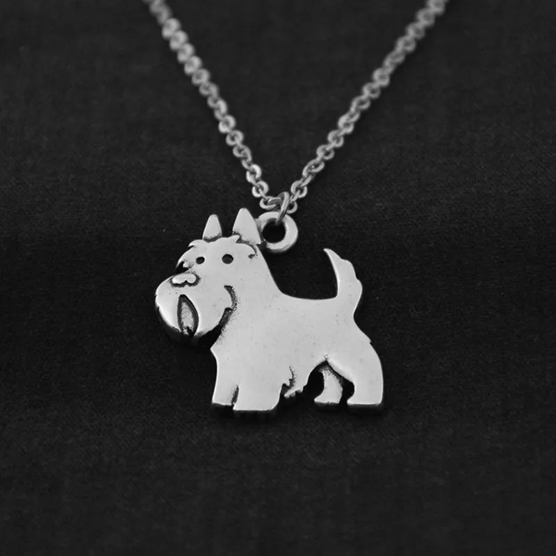 Vintage Silver Color Aberdeen Scottish Terrier Dog Charms Pendant Necklaces For Women Men Collares Mujer Girls Gifts Choker 2018 | Украшения