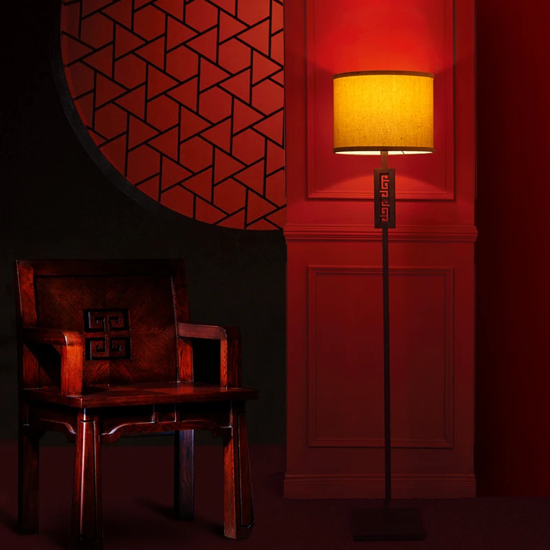 Austrian fruit shipping new Chinese minimalist living room floor lamp wrought iron modern Chinese-style shade cloth ve | Освещение