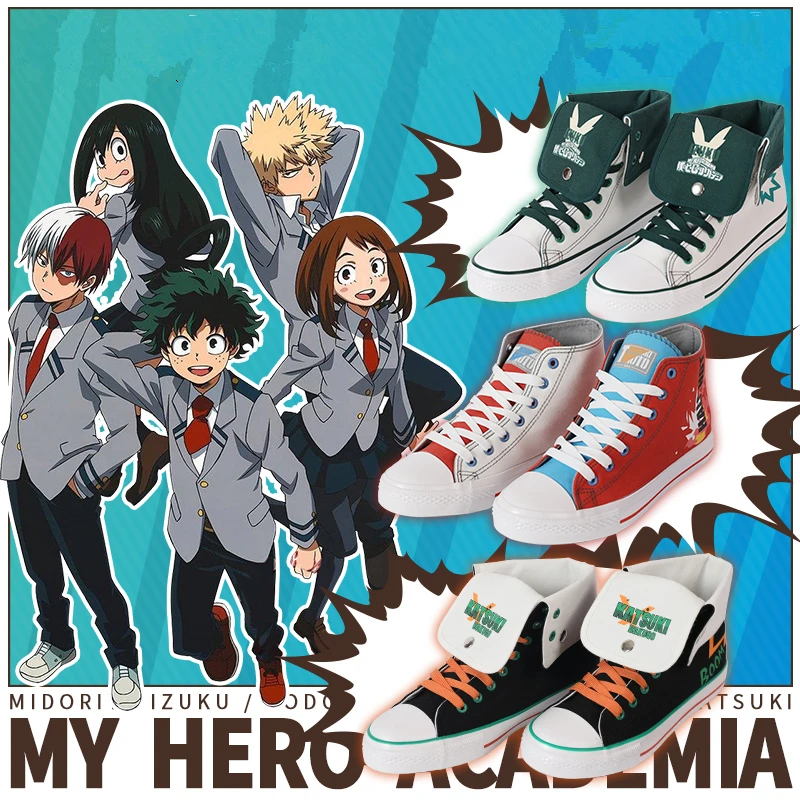 Новинка; Тканевая обувь для костюмированной вечеринки «My Hero Academy Midoriya izku»; Todoroki Shoto Bakugou Katsuki; спортивная обувь для женщин и мужчин