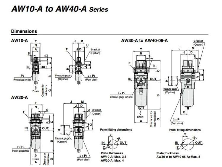 AW30-03-A AW30-03B-A AW30-03G-A AW30-03BG-A SMC процессор источник газа фильтрации редукционный клапан