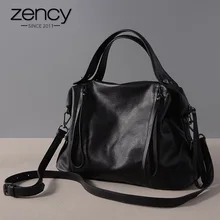 Женская сумка через плечо Zency винтажная черная мессенджер из 100%