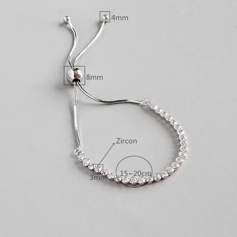 Flyleaf 925 Sterling Silver Bracelets For Women Cubic Zirconia Double Layer Ball Simple Fashion Fine Jewelry &amp Bangles | Украшения и