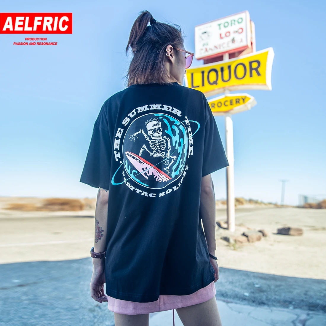 Aelfric модная футболка скейтборд женский человек хлопок 2019 Лето Гавайский пляж