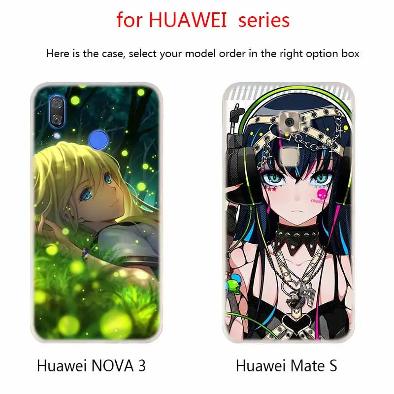 Японская девушка кот сексуальный мягкий силиконовый чехол для Huawei Mate 10 Lite 20 Pro 20X S