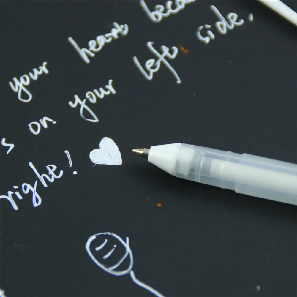 0.8mm Beautiful Cute Pen Unisex Gift For Kids White Ink Color Photo Album Gel Stationery Office Learning | Канцтовары для офиса и