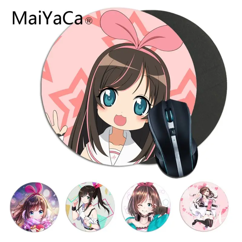 

Maiyaca kizuna ai render anime girl DIY Design Game Round Mousepad gaming Mouse pad Rug For PC Laptop Notebook gamer desk pad