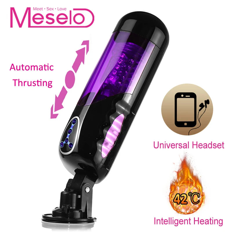 

Meselo Strong Thrusting Intelligent Heated Male Masturbator For Man Interaction Voice Connect Headset Rotating Sex Toys For Men