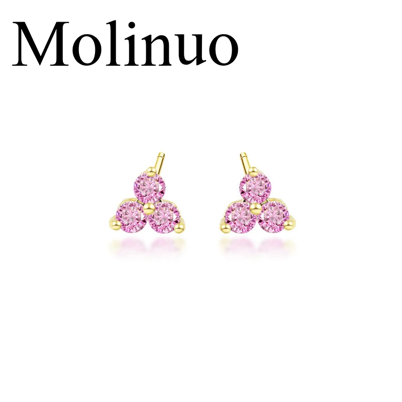 Molino простые украшения CZ клевер серьги-гвоздики модные милые женские Девушки