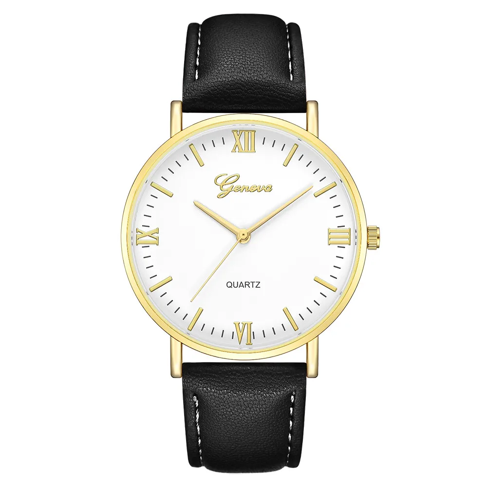 Black Reloj модные военные кварцевые мужские часы с большим циферблатом, кожаные спортивные часы, Классические наручные часы Relogio Masculino& Ff - Цвет: Black