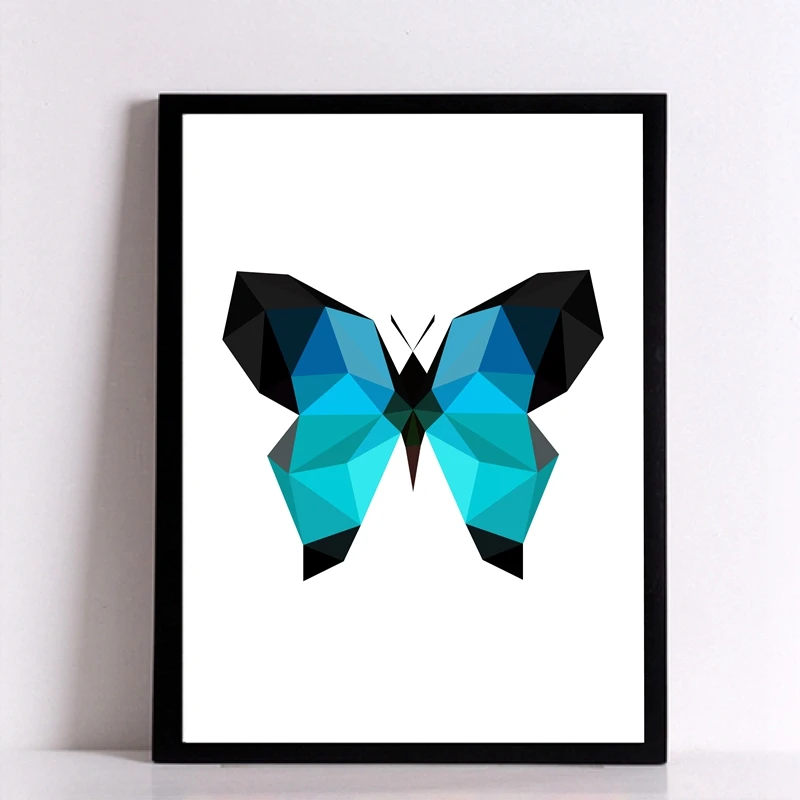Triangle Polygonal Butterfly Wall Art Print Pictures Abstract Geometric Poster Canvas Painting Home Decoration | Дом и сад
