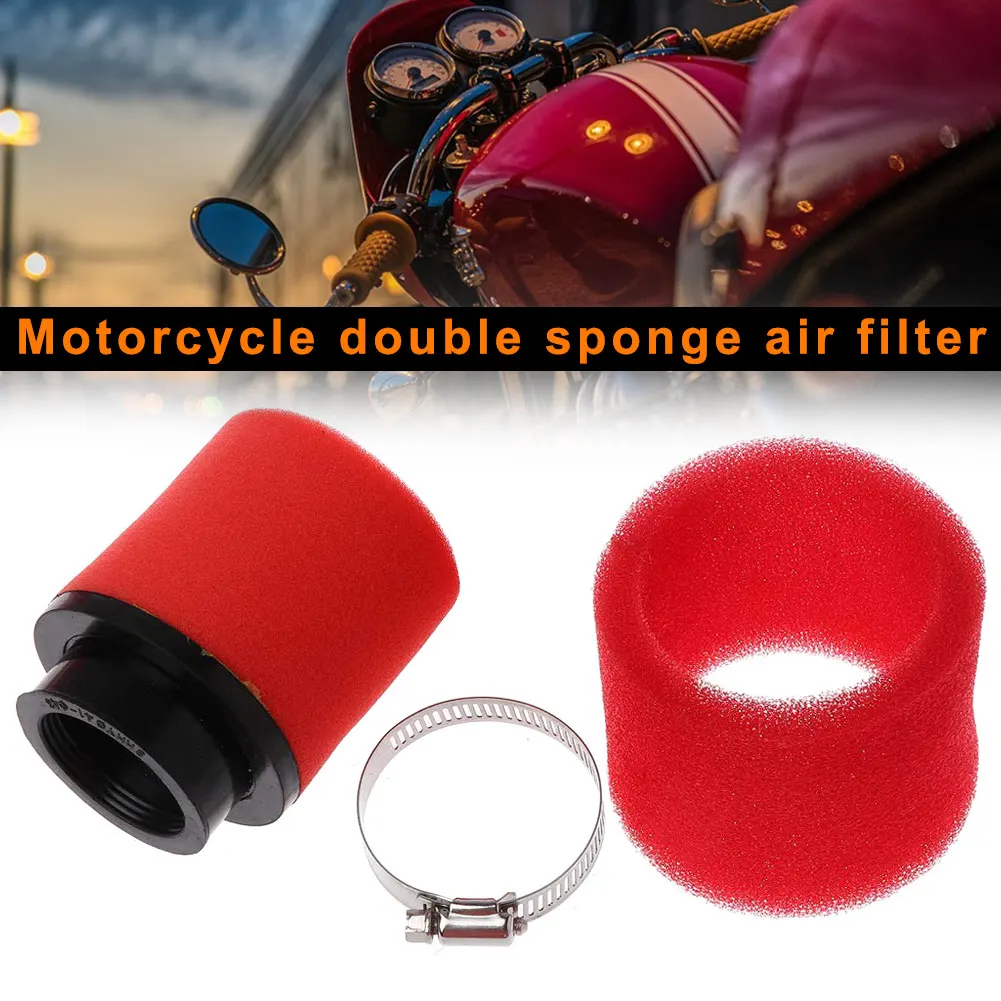 Горячий 1 шт мотоцикл двойной губки воздушный фильтр очиститель Прямой шеи 35 38 42 45