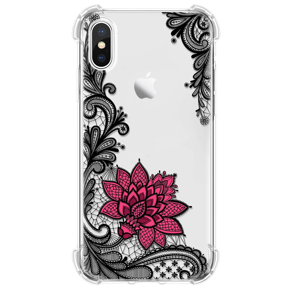 sxhh-H Чехол с "воздушной подушкой" для iPhone 7 Plus, 8, 5, 5S, SE, 11 Pro, Max, Кристальный Мягкий ТПУ чехол с цветами для iPhone X, 6, 6 S, XS, MAX, XR, противоударный чехол - Цвет: sxhh-H