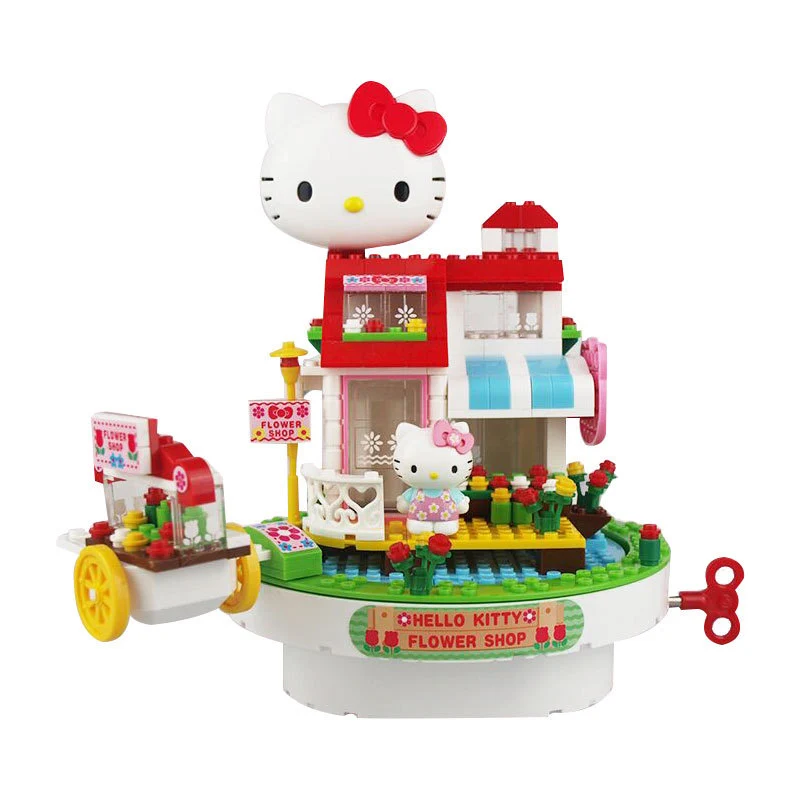 C Hello kitty Мини-блок парк развлечений строительные блоки игрушки составное здание блоки воображение обучающая игрушка детский подарок - Цвет: C