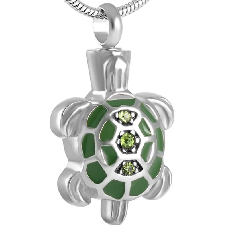 

CMJ8340 NEW Sea Turtle Multi-color Ashes Pendant Stainless Steel Cremation Urn Necklace for Kids Women Men Keepsake Urns