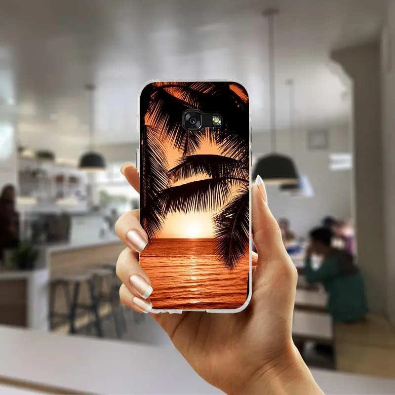 Hot Summer Palms Trees Style Soft TPU Silicone Phone Cases Bags For Samsung Galaxy J1 J2 J3 J5 J7 A3 A5 A7 2016 2017 Coque Cover | Мобильные