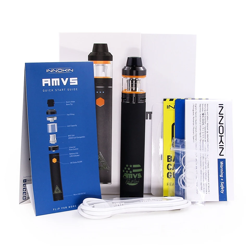 100% оригинал Innokin amvs Starter Kit с 4 mlcrios бак 3000 мАч Встроенная аккумуляторная прямо на