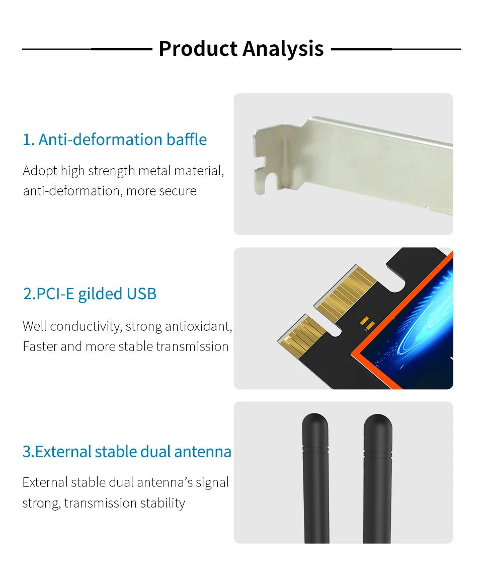 COMFAST двухдиапазонный беспроводной адаптер PCI-E 650 Мбит/с 802.11ac 2,4G/5G WiFi PCI Express беспроводной адаптер переменного тока WiFi для Windows 7/8/10