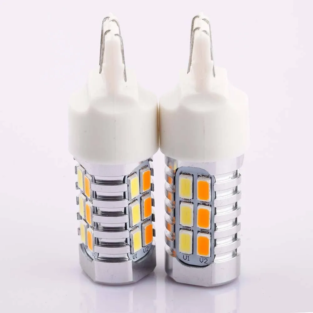 2 шт./лот T20 7443 7444NA 7443ST 7443LL суперъяркие 22 5630SMD Двухцветные светодиодные сигнальные