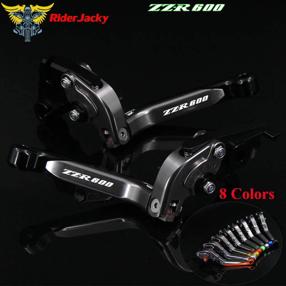 Логотип ZZR600 черный + титан для Kawasaki ZZR 600 1990 2004 2002 2003 ЧПУ Складной Выдвижная