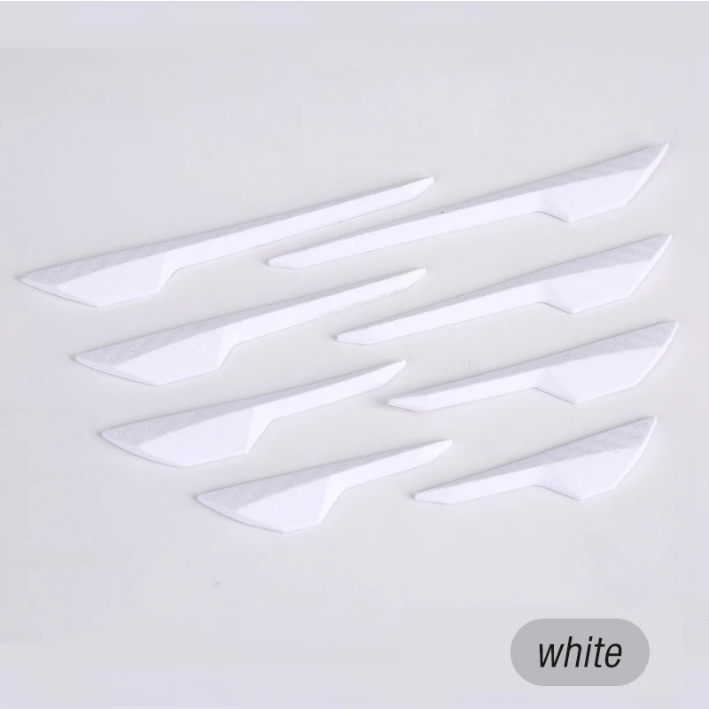 white 8 шт. мягкий нож из углеродного волокна с узором корпус автомобильной двери защитная наклейка для мотоцикла украшение для автомобилей наклейка для всех - Название цвета: white