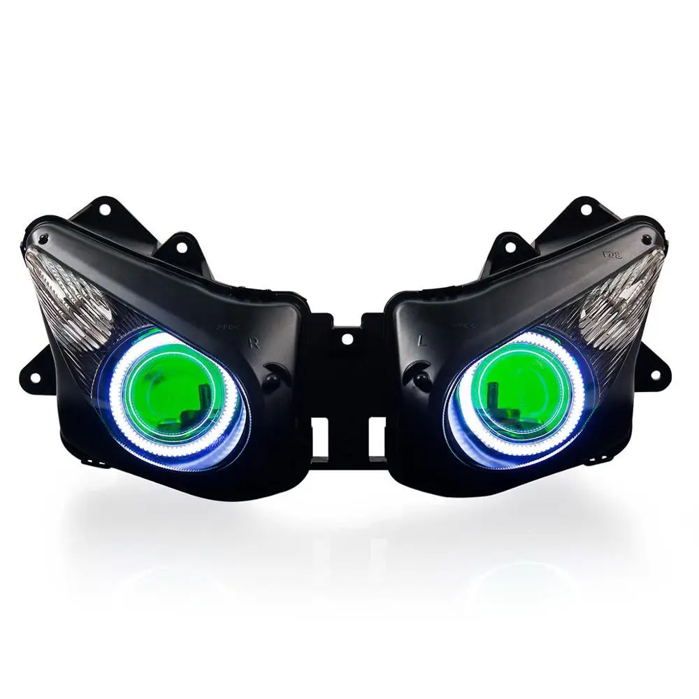 Green Demon Eye Kt мотоцикл Frontlight фар в сборе, пригодный для Kawasaki ZX-10R ZX10R 06- 07 HID проектор зеленый демон глаз 2006 2007 - Цвет: Green Demon Eye