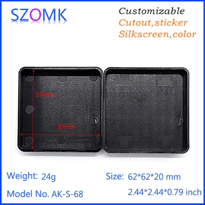 Szomk настраиваемая электроника корпуса для pcb (10 шт.) 62*62*20 мм abs swith корпус diy