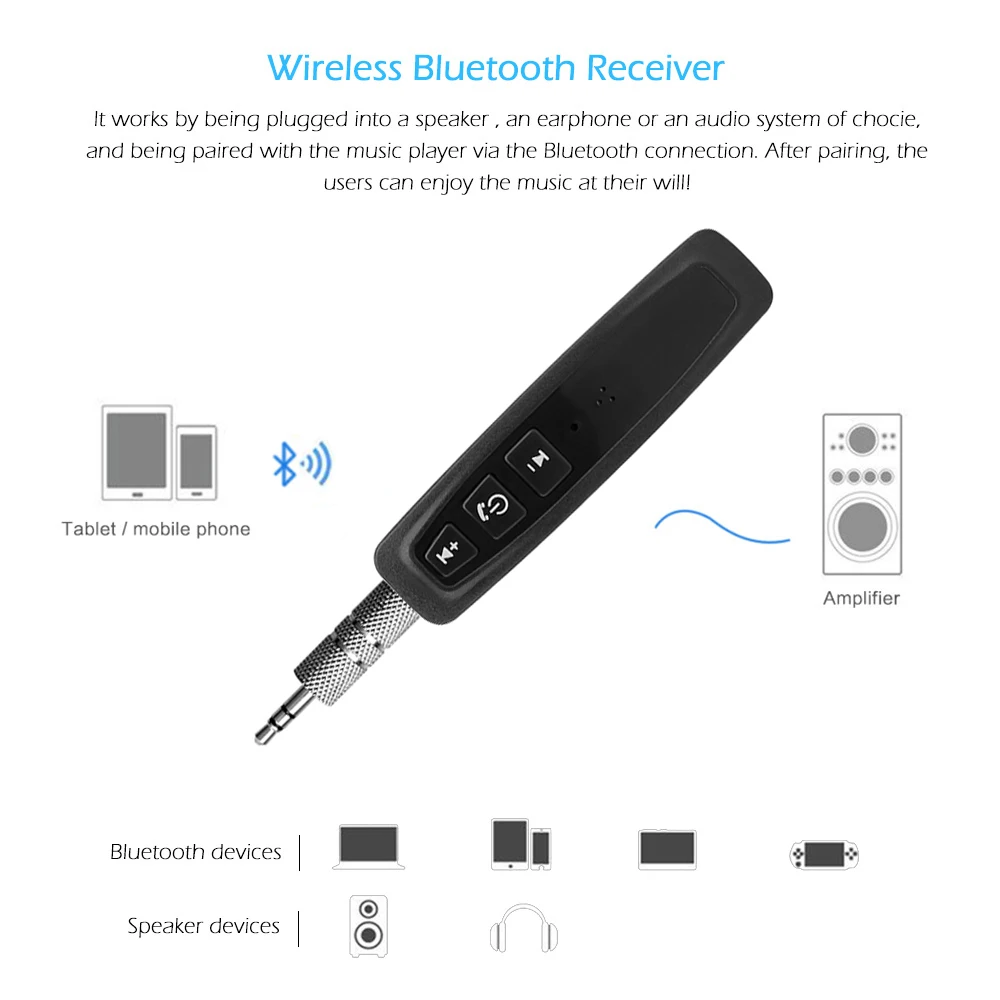Tancredy Беспроводной автомобильный Bluetooth Aux аудио приемник адаптер TF карта Handsfree
