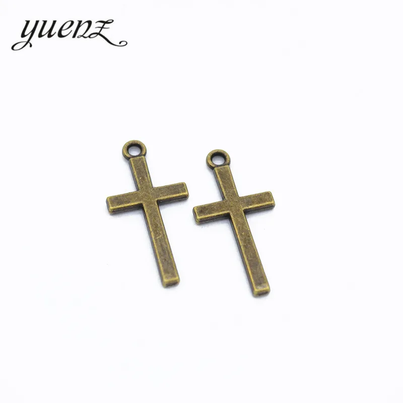 YuenZ 20pcs античные посеребренные Подвески с крестом подвески аксессуары для