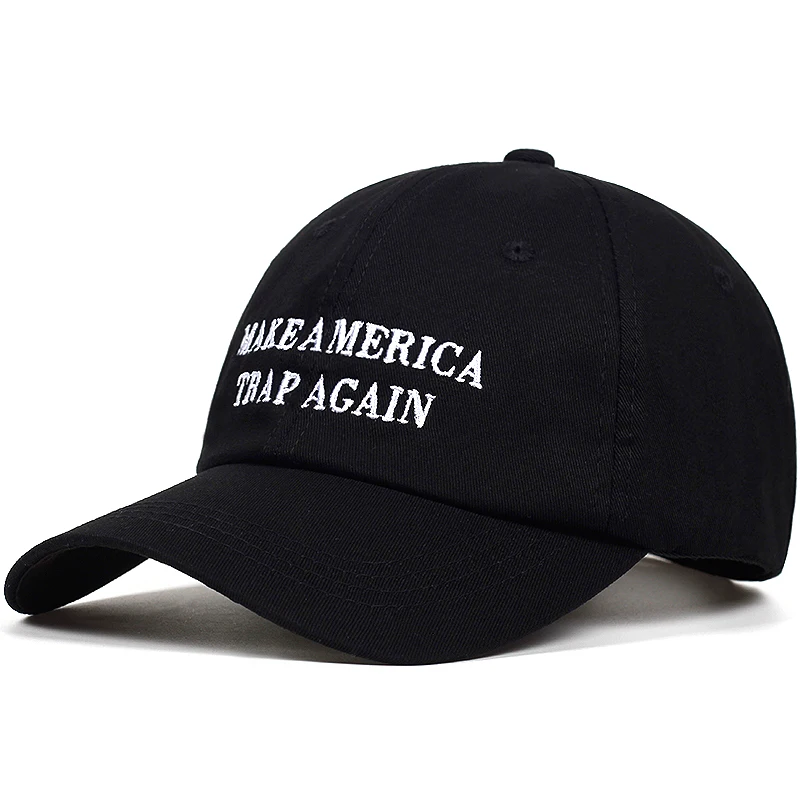 Высокое качество письмо сделать Америку ловушка снова Snapback кепка хлопок бейсбольная кепка для мужчин женщин хип-хоп шляпа папы костяная Garros