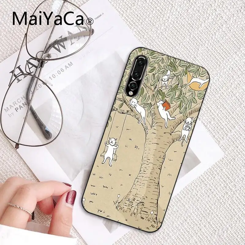 Мягкий силиконовый чехол для телефона Maiyaca с рисунком японского кота Huawei P9 P10 Plus
