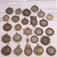 100gram mix designs antique bronze antique zinc alloy pendant blank cameo cabochon base setting jewelry accessories