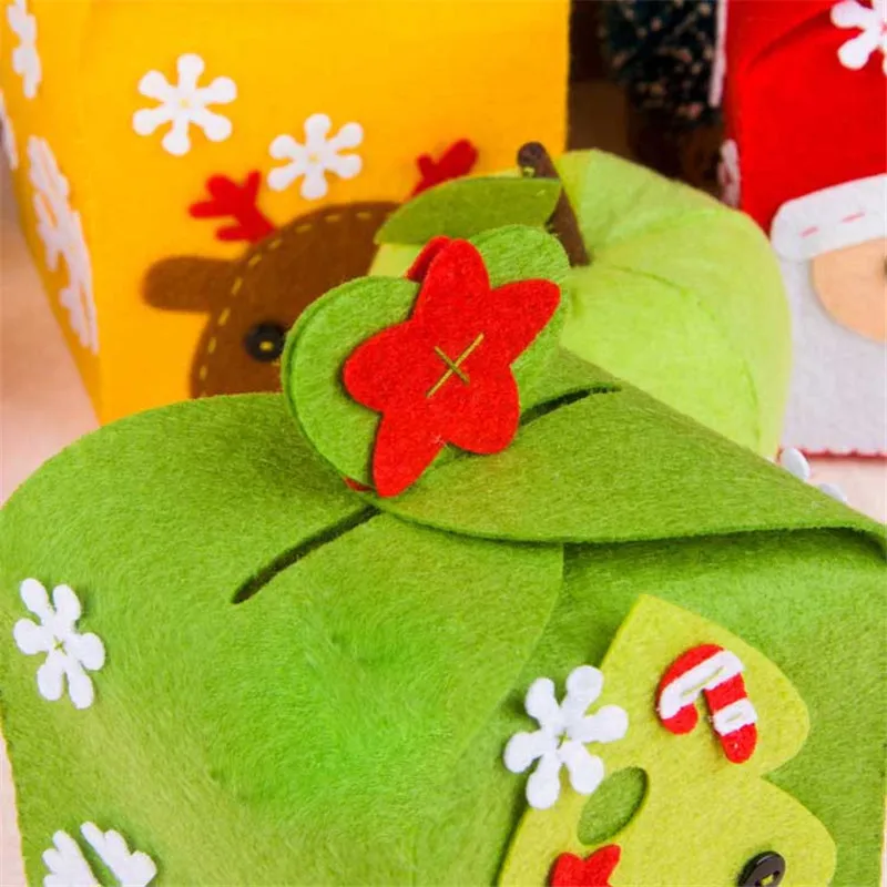 Fashion Folded Colorful Christmas Apple Box Packing Cupcakes Dessert Cookies Candy Gift Festival Present Bag | Дом и сад