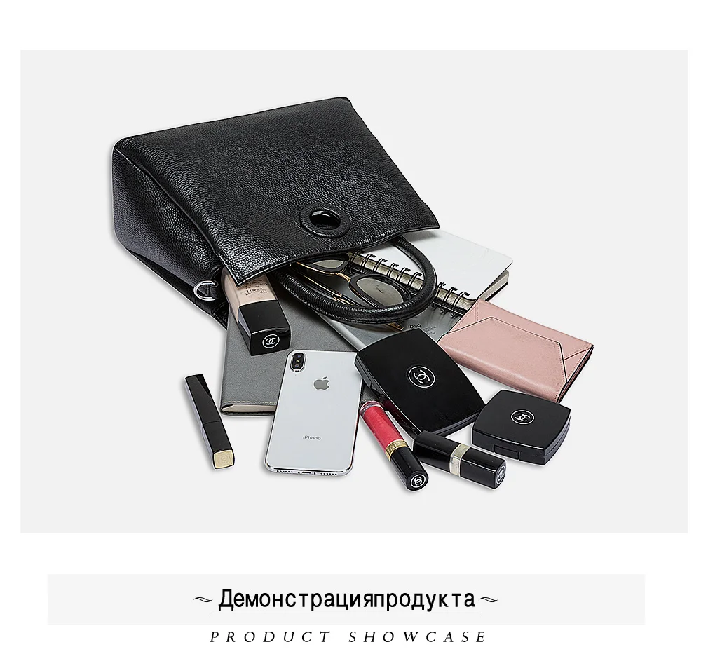 Zency модная женская сумка-тоут из натуральной кожи, черная женская сумка через плечо, сумка-мессенджер, высокое качество, сумки через плечо