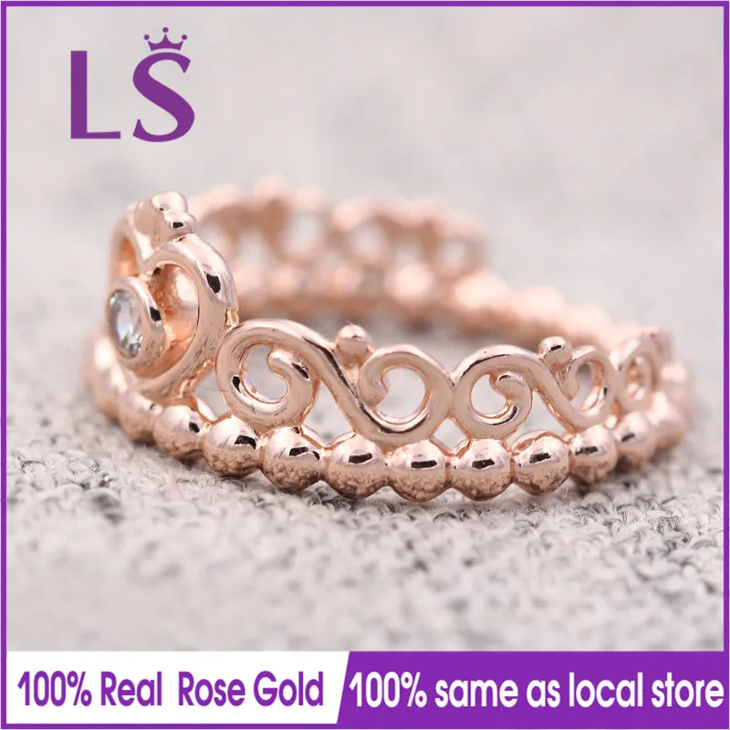 LS Hot Sale Rose Gold My Princess Tiara Ring Wedding Rings for Women.Compatible With Original Jewelry.Fashion Lady Jewelry.Z | Украшения и