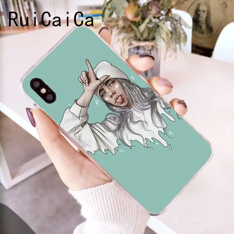 RuiCaiCa Billie Eilish Khalid TPU Мягкий резиновый чехол для телефона iPhone X XS MAX 6 6S 7 7plus 8 8Plus 5 5S XR 10