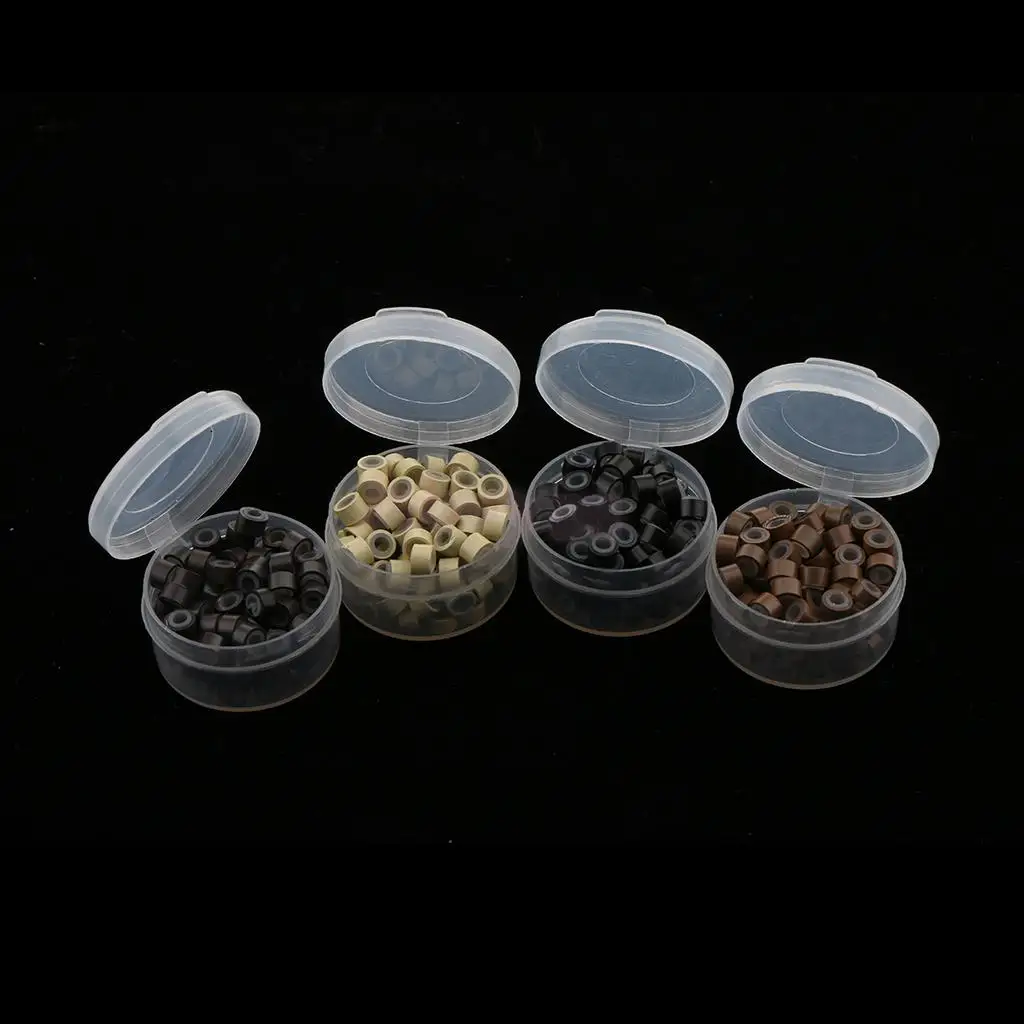 400 шт. силиконовые микрокольца бусины + инструмент для наращивания волос петля