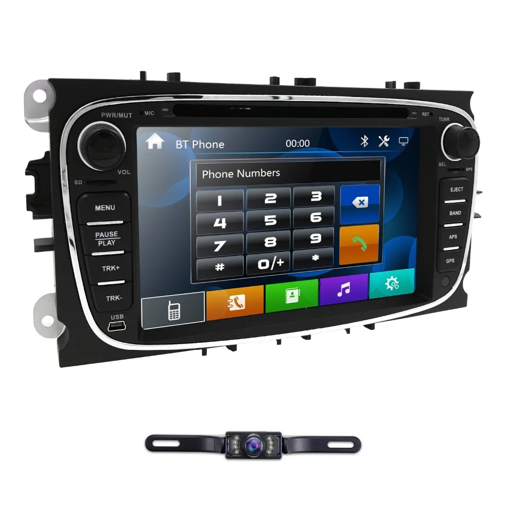 Hizpo 2Din 7 дюймов Автомобильный DVD для FORD FOCUS 2 MONDEO S MAX 2008 2012 с радио gps RDS BT 1080P форд