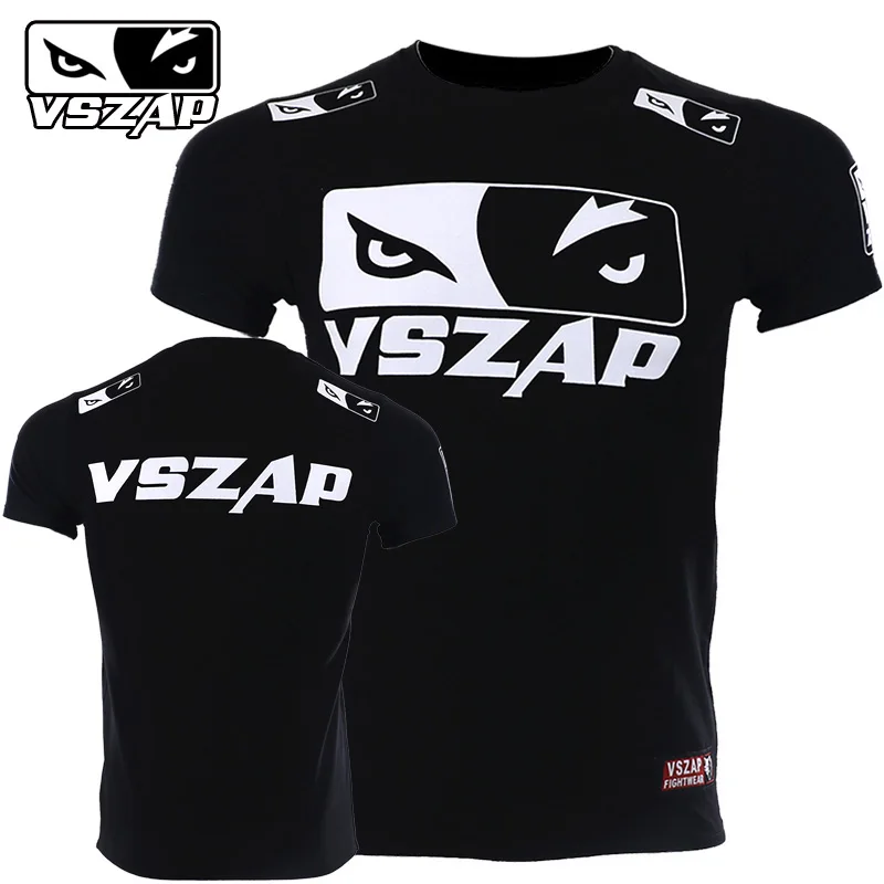 VSZAP Fighting Eye Fight T - shirt Swatting Martial Arts Wind Wolf MMA Sports Muscle Sports Boxing Male