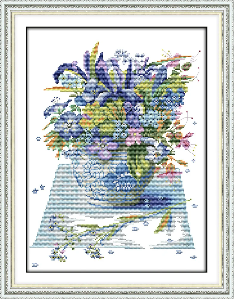 

Blossom (3) cross stitch kit 14ct 11ct flowers floral patterns count print canvas stitching embroidery DIY handmade needlework