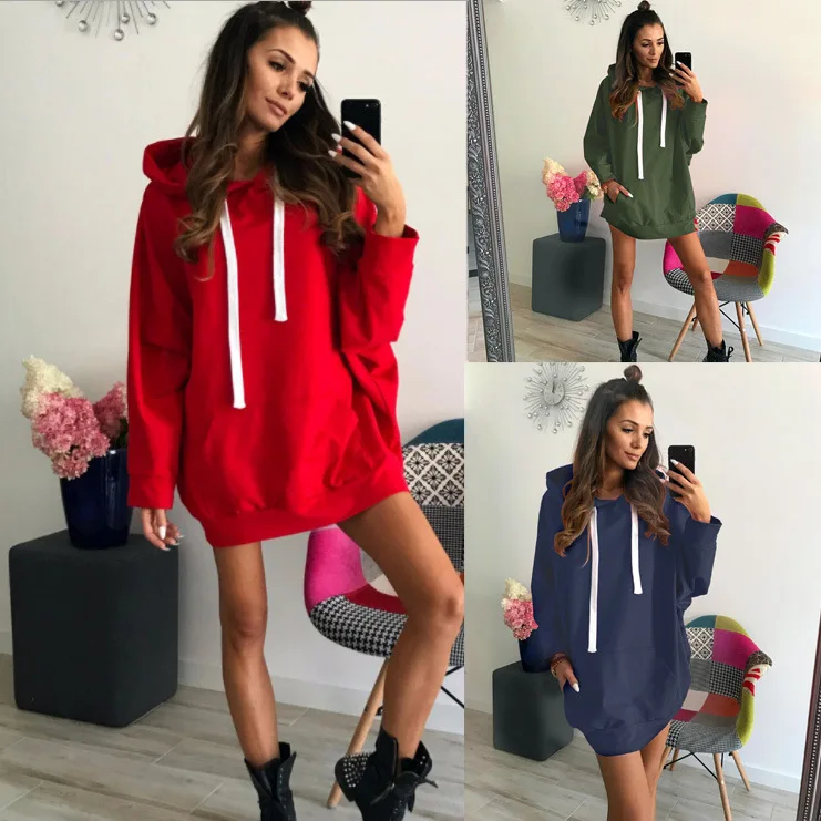 

S-XL women long sleeve hooded tops blouse girls pure color spring autumn loose tops blouse brand