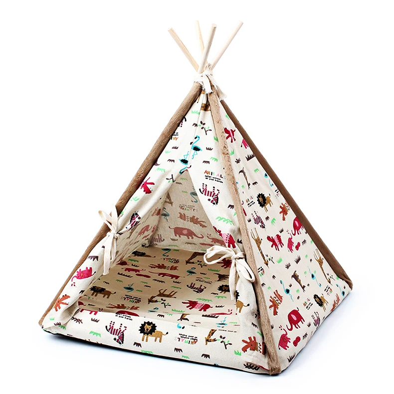 Рама из цельного дерева четыре сезона холщовая складная палатка для домашних