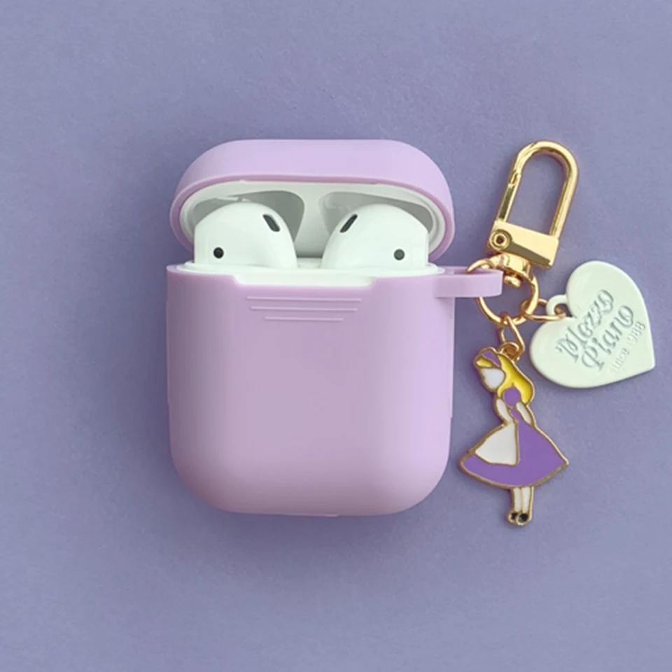 Девушка мультфильм милый силиконовый чехол для Apple аксессуары для airpods Bluetooth чехол для гарнитуры наушников коробка украшение крышка брелок
