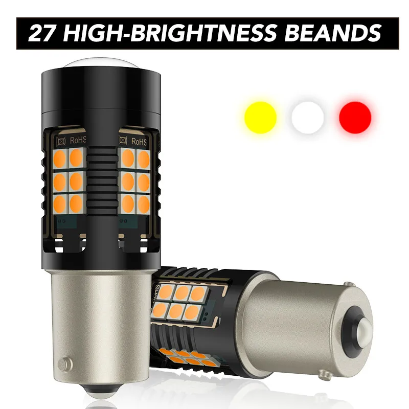 1 шт. Автомобильные фары 1156 LED P21W BA15S PY21W BAU15S 27SMD 3030 1157 BAY15D T20 7440 W21W 7443 W21/5 W